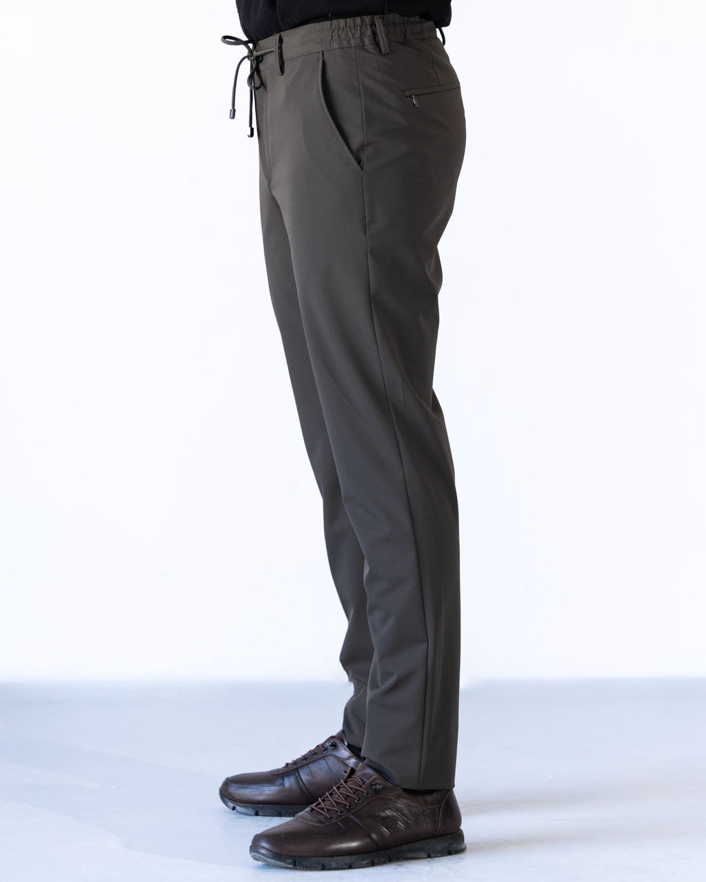 Erkek Pantolon Jogger Fermuarlı Cep Haki