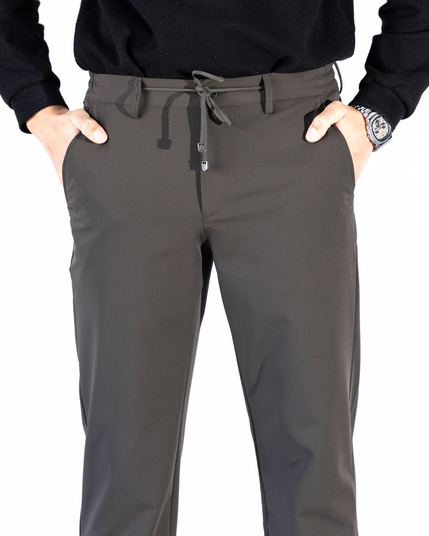 Erkek Pantolon Jogger Fermuarlı Cep Haki
