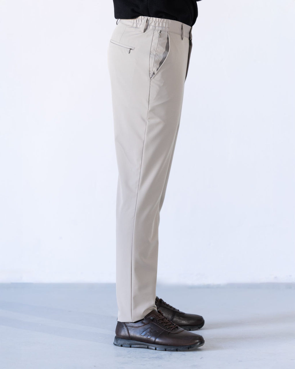 Erkek Pantolon Düz Jogger  Krem