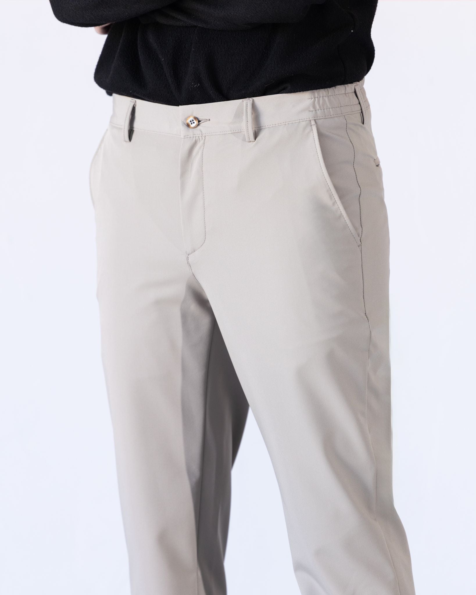 Erkek Pantolon Düz Jogger  Krem