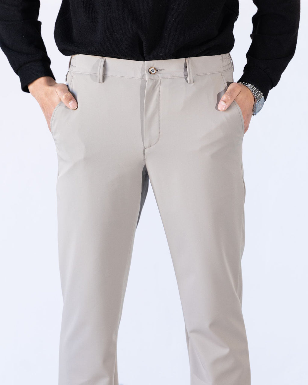 Erkek Pantolon Düz Jogger  Krem